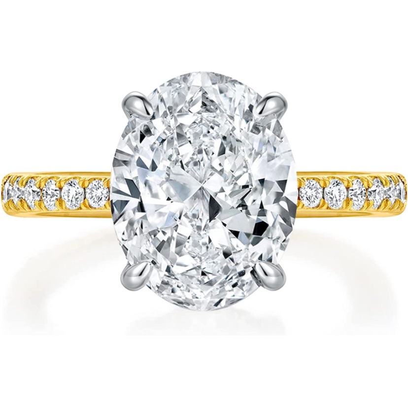 14k 925 Certified 5 Ct Colorless Vvs1 Diamond Moissanite Ring
